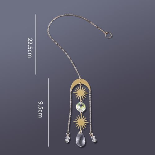 Crystal Suncatcher for Windows - Rainbow Maker Sun Catchers with Prisms Angel Wind Chime Hanging Ornament for Christmas Wedding Garden Home Decor Gift