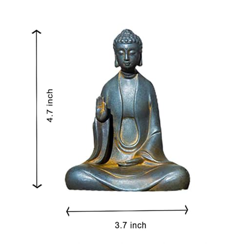 Faceless Buddha Statue, Cast Iron Buddha Figurine, Indoor Outdoor Zen Decor - style: Fearless