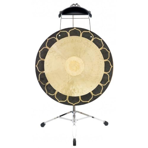 24" to 26" Temple Wind Gongs on Stands - Includes 26" Gong, Stand, & Mallet/Great for Meditation & Sound Healing - color: 26" on Satellite of Love Stand