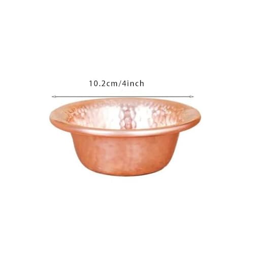 Copper Hammered Offering Bowl, Tibetan Buddhist Supplies, Incense Burner,Copper Bowl Ash Catcher for Altar,Rituals, Incense, Smudging