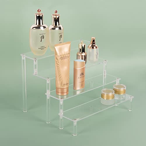 Acrylic Stands for Display,4 Tier Clear Cupcakes Perfumes Figurines Display Stand Risers Shelf for Decoration and Organizer - size: 4 tier