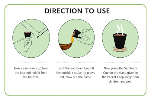 Camphor Sambrani Dhoop Cups, Cool Kapoor Smoke, 12 Count