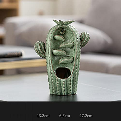 Backflow Incense Burner Holder Cactus Porcelain Waterfall Gift Set