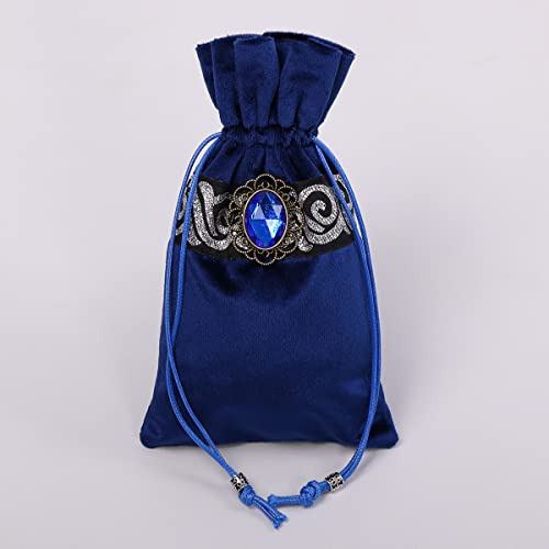 BLESSUME Wicca Square Altar Tarot Table Cloth for Reading with Card Pouch 24.4 * 24.4 inch (Blue 1) - color: Blue 1