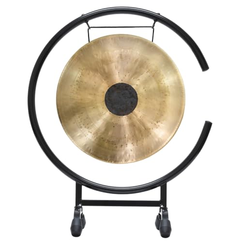 11" to 12" Gongs on the High C Gong Stand - Includes Gong of Choice with Traditional Chinese Mallet & Gong Stand/Easy to Assemble Metal Gong Stand/Small Bronze Gong/Great for Small Spaces Such a - size: 12" Chocolate Drop Gong