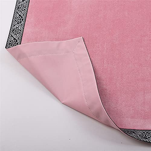 BLESSUME Witch Velvet Altar Tarot Table Cloth and Pouch Square Divination Tarot Cloth (Pink) - color: Pink