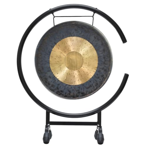11" to 12" Gongs on the High C Gong Stand - Includes Gong of Choice with Traditional Chinese Mallet & Gong Stand/Easy to Assemble Metal Gong Stand/Small Bronze Gong/Great for Small Spaces Such a - size: 12" Dark Star Gong