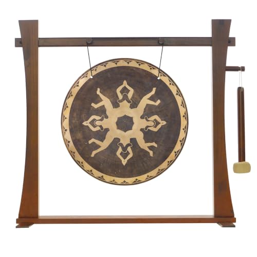 16" Divine Emotion Gong on Spirit Guide Gong Stand - Includes Gong, Stand, & Mallet/Warm Bell-Like Sound/Great for Meditation