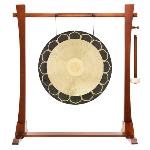 24" to 26" Temple Wind Gongs on Stands - Includes 26" Gong, Stand, & Mallet/Great for Meditation & Sound Healing - color: 26" on Spirit Guide Stand