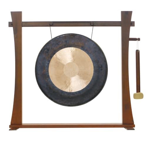 20" to 22" Gongs on the Spirit Guide Gong Stand - Includes Gong, Mallet, & Stand/Great for Office & Home/Traditional Style - size: 20" Dark Star Gong
