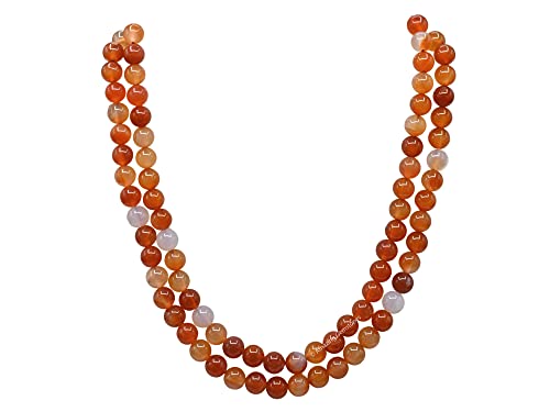 Amazing Gemstone Japa Mala 108 Prayer Beads Necklace and Wrist Mala Bracelet for Meditation - color: Carnelian, size: Without Knots
