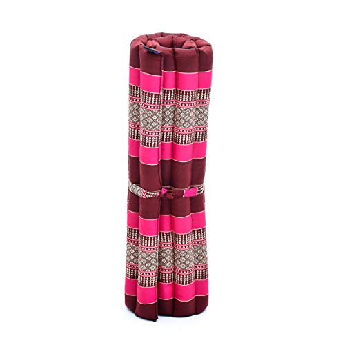 Leewadee Zabuton Seating Cushion – Square Floor Seat for Meditation Exercises, Light Yoga Mat Filled with Kapok - color: Sf29 - Auburn, Pink