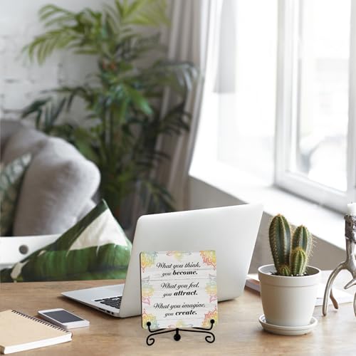 Zen Decor, What You Think You Become Sign, Home Decorations For Spiritual Yoga Meditation Room Office, Yoga Room Meditation Accessories, Shelf Decor, n01 - style: What You Think You Become