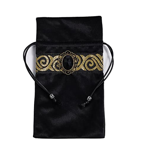 BLESSUME Altar Tarot Table Cloth and Pouch 24.4 * 24.4"(Black 2) - color: Black 2