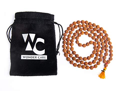 Wonder Care Authentic Rudraksh Mala-5face- Genuine Himalayan Rudraksha Seeds Religious Ornament Rosary Japa Mala Necklace Prayer Mala Healing Beads - color: 8mm-10pc