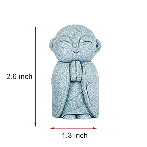 OwMell Japanese Jizo Monk Buddha Statue Figurine Aquarium Garden Decor - color: Namaste