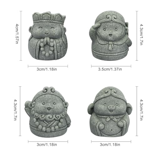4Pcs Cute Buddha Statue Set