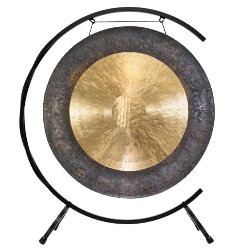 28" Chinese Gongs on the Paiste Floor Stand - Includes Gong, Stand, & Mallet/Heavy Supportive Stand/Great for Meditation - size: 28" Dark Star Gong