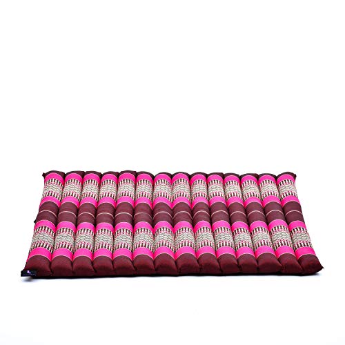 Leewadee Zabuton Seating Cushion – Square Floor Seat for Meditation Exercises, Light Yoga Mat Filled with Kapok - color: Sf29 - Auburn, Pink
