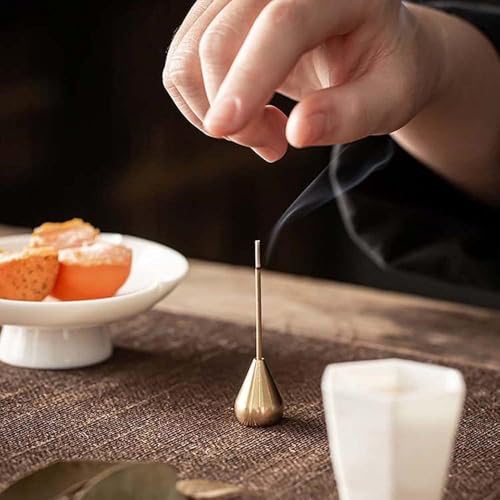3Pcs Gold Mini Brass Incense Holder, Incense Cone Holder, Portable Coil Incense Holder, Incense Stick Holder for Home Office Teahouse, Water Drop Shape, Incense Holders