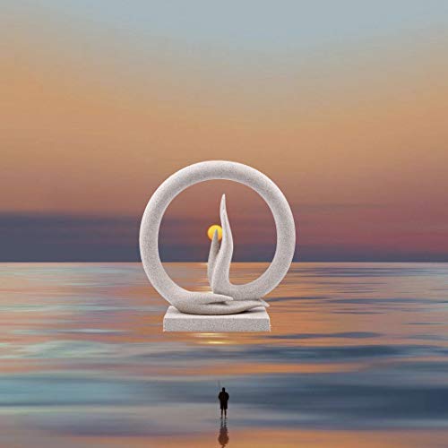 Carefree Fish Desert Sandstone Buddha Hand Statue Yoga Decor The Art of Minimalism Valuable Collection (Solid 6.6 Pounds) - color: Desert Sandstone