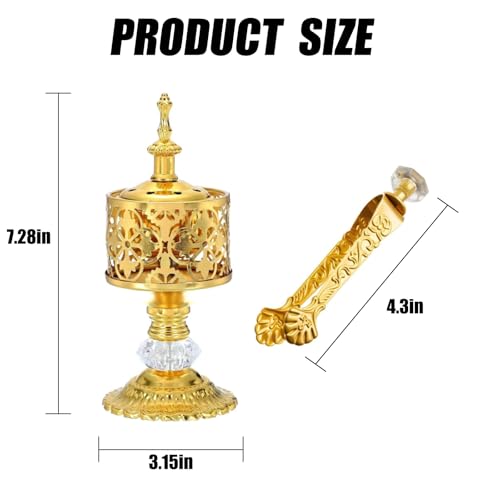 Brass-Tone Bakhoor Burner, Middle Eastern Incense Burner