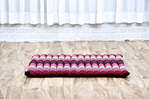Leewadee Zabuton Seating Cushion – Square Floor Seat for Meditation Exercises, Light Yoga Mat Filled with Kapok - color: Sf29 - Auburn, Pink