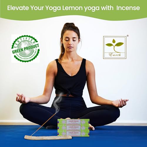 Satya Nagchampa Lemon Grass Incense Sticks, Satya Bng (Bangalore) Insenses 15gmx3 Pack (45 GMS) with Raajsee Incense Holder Bundle, Satya Nagchampa Natural Incense - color: Lemon Grass