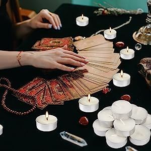 100 Pack 4 Hour Long time Burning,Unscented Tea Lights Candles,White, Smokeless, Dripless,for Weddings, Home, Pool,Shabbat - color: White
