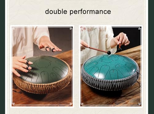 Konrisa Steel Tongue Drum 13 Inch 15 Notes C Major Percussion Instruments, Steel Drum Musical for Meditation Yoga Zen, Hand Pan Drums Instruments C Major with Drum Mallets and Carry Bag (Purple) - color: Purple