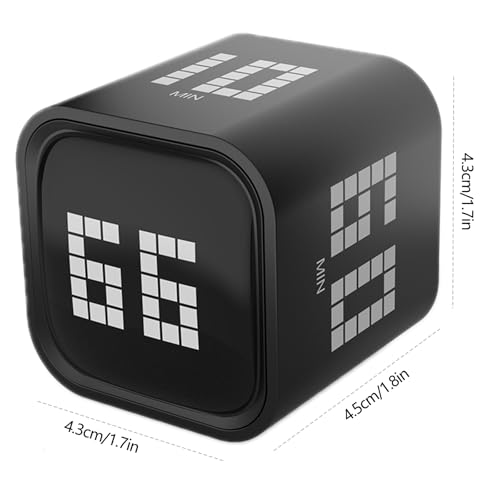 Rotating Focus Timer, 5/25/10/60-Minute Pomodoro Timer, Desk Flip Countdown with Vibration & Volume Control, ADHD-Friendly Tool for Office, Study, and Kitchen (White) - color: White