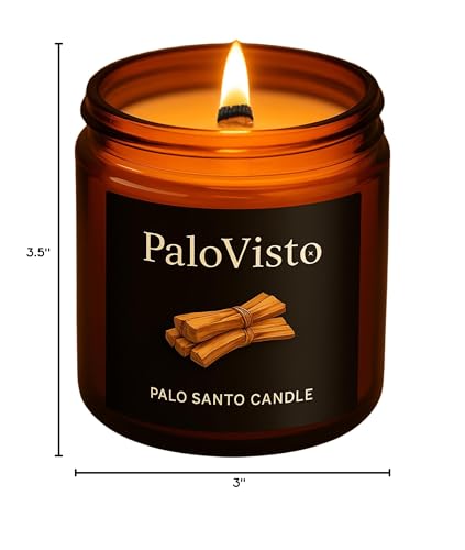 Palo Santo | Natural Coconut Wax Candle | Authentic Peruvian Palo Santo | Paraffin-Free | Crackling Wood | Handcrafted Gift | Luxury Aromatherapy for Home & Wellness | 8 oz | 60-Hour Burn