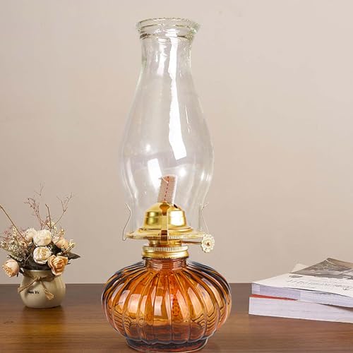 Large Oil Lamp for Indoor Use,Kerosene Lamp with 2 Pcs Wicks and 1 Tweezers
