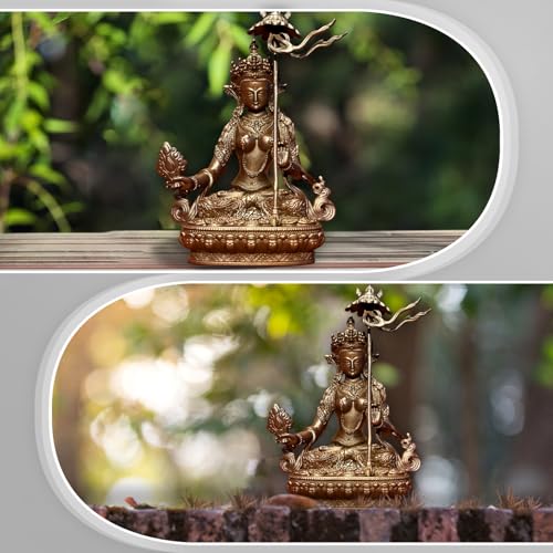 Sitatapatra Buddha Statue Pure Copper Handmade Zen Meditation Decor - color: Sitatapatra