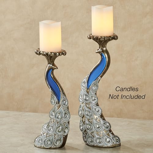 Peacock Candleholder Pair | Table Candle Holder | Centerpiece Decor for Bedroom, Living Room, Kitchen, Dining