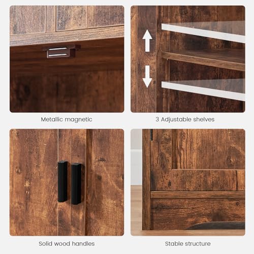 Iwell Bathroom Storage Cabinet with 2 Drawers, Small Kitchen Pantry Cabinet - color: Rustic Brown