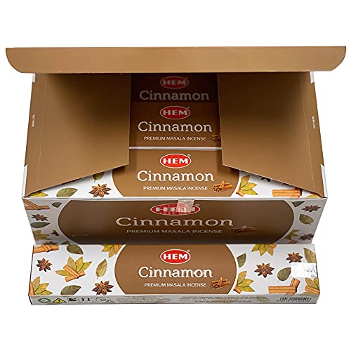Cinnamon Masala Incense Sticks and Holder Burner Bundle from Hem Incense and Trumiri for Home Fragrance Insence Insiensos - color: Cinnamon Masala