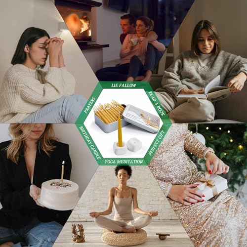 20 Minute Mini Candles Set,2.6 Inch Small Bees Wax Taper Meditation Candles 40Pcs,Candles Smokeless,Dripless for Home,Womens Gifts Yogas-Yellow - color: Raw, size: 40