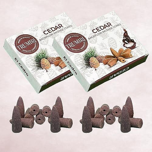Cedar Backflow Incense Cones - 60 Total, Six Packs of 10, Waterfall Effect - color: Cedar, size: Pack of 6 (60 Cones)