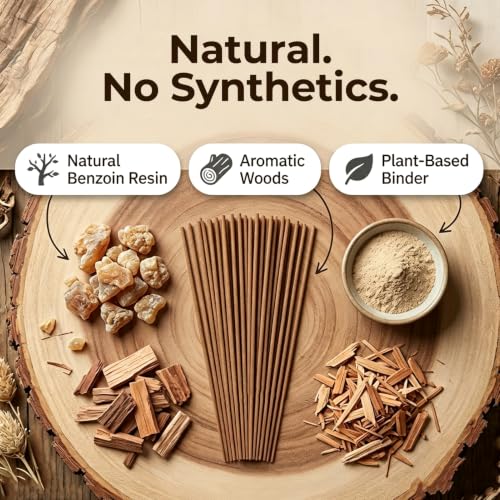 Benzoin Incense Sticks - Natural Vanilla Scent 30g (80 Sticks)