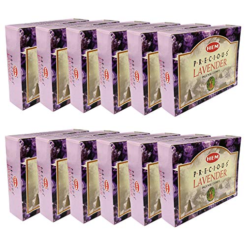 Precious Lavender Incense Cones and Cone Incense Burner Bundle Insence Insense Hem Incense - color: Precious Lavender