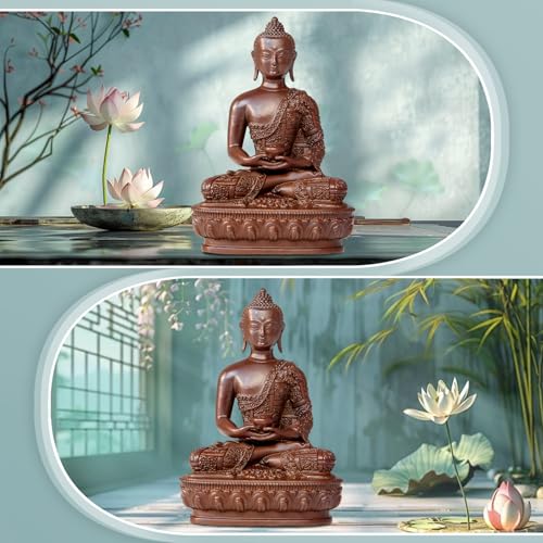 Amitabha Buddha Statue Pure Copper Handmade Zen Home Decor Figurine - color: Amitabha