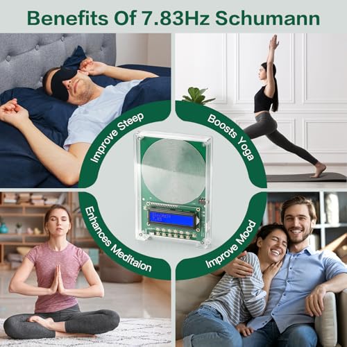 0.01Hz-200kHz Frequency Generator for Healing - 7.83Hz Adjustable Schumann Resonance Generator, USB Powered with Acrylic Case and LCD Display for Sleep aid, Meditation, Stress Relief and Yoga