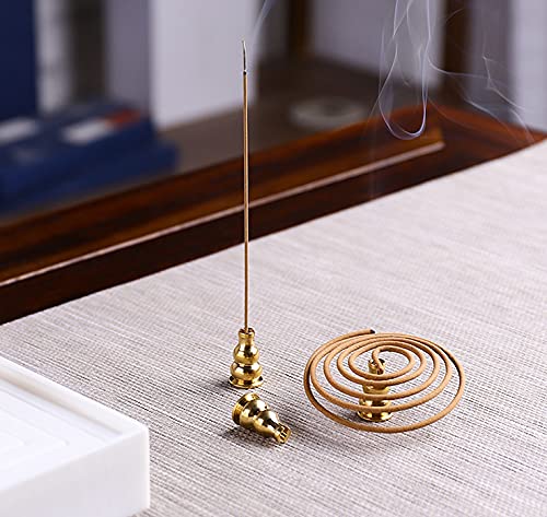 Miupoo Incense Holder, Coil Incense Burner, Incense Cone Burner, Incense Sticks Burner, 3 Styles Brass,6 Pieces
