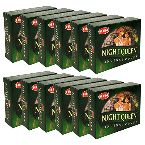 TRUMIRI Night Queen Incense Cone Bundle with Holder - 120 Cones (12 Packets of 10) - color: Night Queen