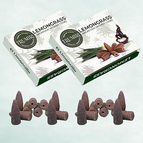 Lemongrass Backflow Incense - 60 Cones, Six Packs of 10, Waterfall Effect - color: Lemongrass, size: Pack of 6 (60 Cones)