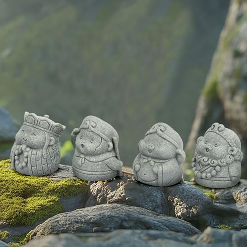 4Pcs Cute Buddha Statue Set