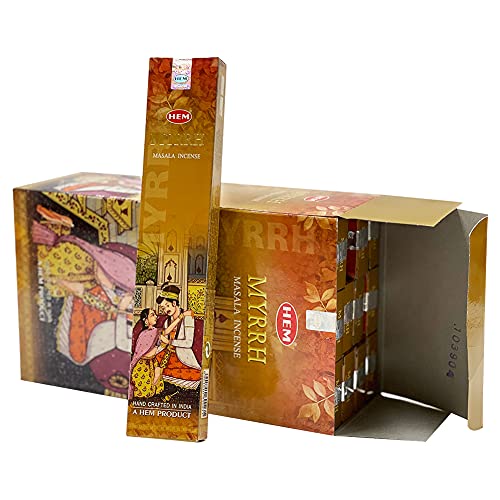 Masala Incense Sticks and Holder Burner Bundle from Hem Incense and Trumiri for Home Fragrance Insence Insiensos - color: Yellow 1
