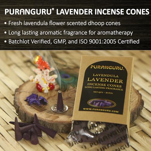 Lavender Dhoop Incense Cones | 30 Pcs | 1.5" | Meditative Aroma Fragrance