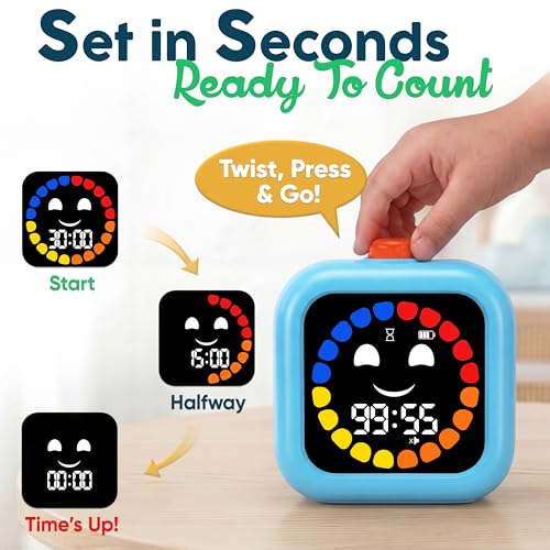 Digital Visual Timer for Kids - Calmer Routines & Transitions - color: Blue